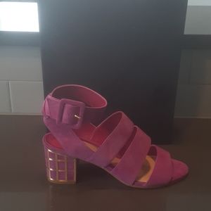 NWT Brian Atwood block heel sandals